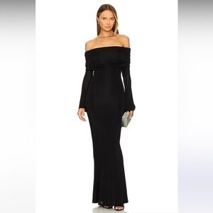 NBD SMALL $228 msrp LETTY GOWN Black Off-Shoulder Dress